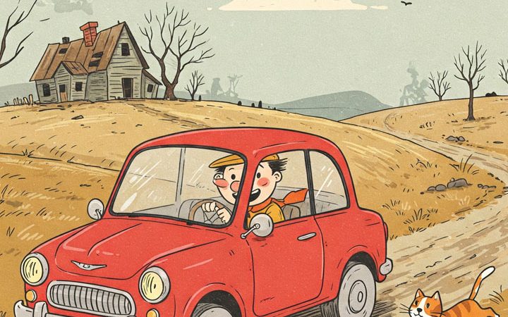 A guy was driving for hours